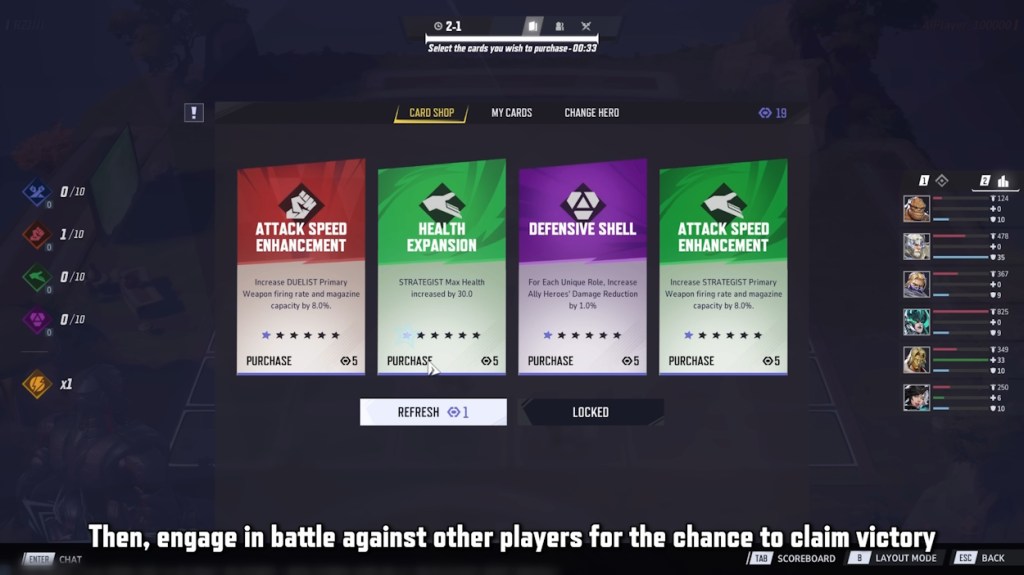 Sklep z kartami Protokółu Bitwy Matrixa Ultrona w Marvel Rivals