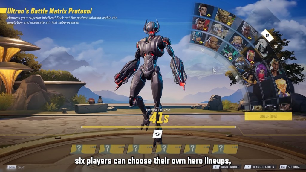 Ekran startowy trybu auto chess Marvel Rivals