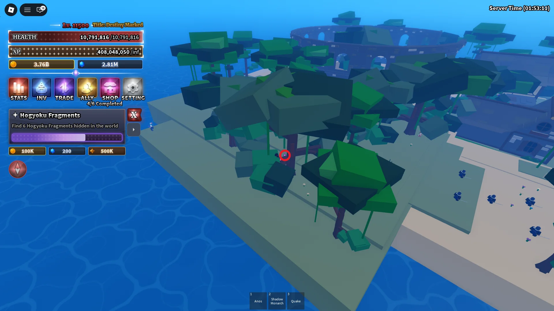 Lokalizacja Fragmentu Hogyoku #5 na Wyspie Szlamu, potrzebnego do Zadania Hogyoku w Sailor Piece Roblox.
